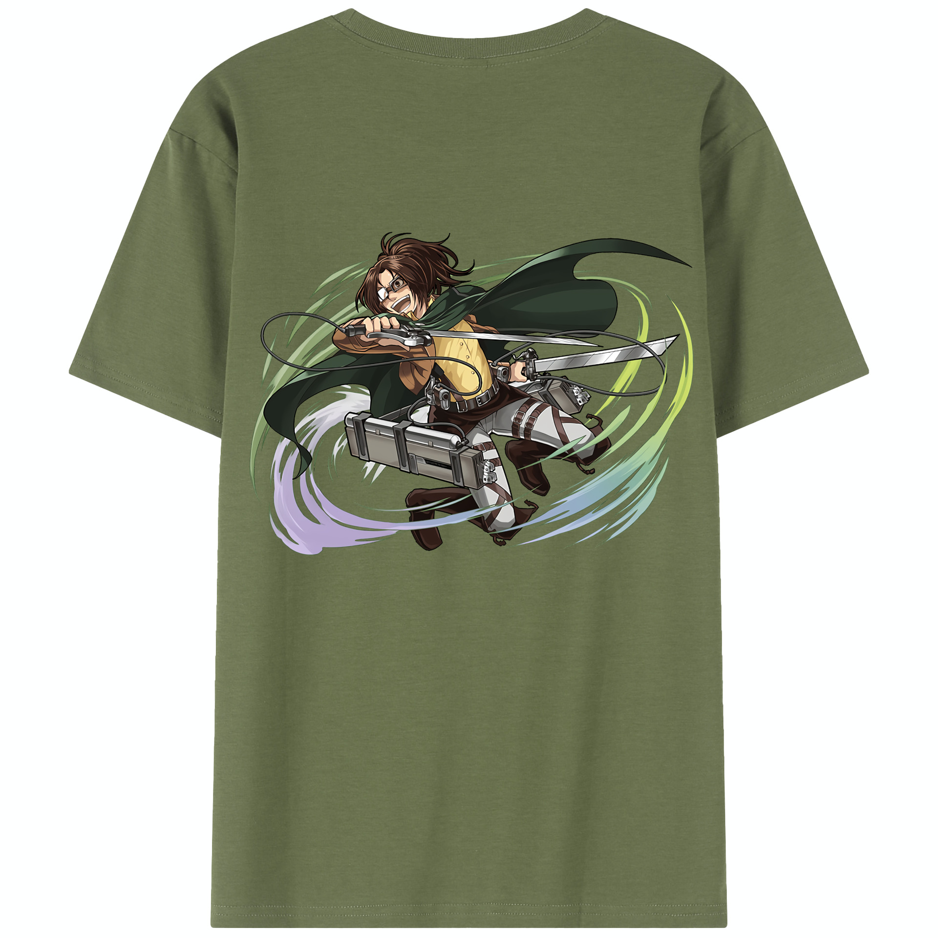 （画像用） 進撃の巨人 ハンジ·ゾエ Attack on Titan Hanji Zoe 綿100％半袖Tシャツ（背面プリント）